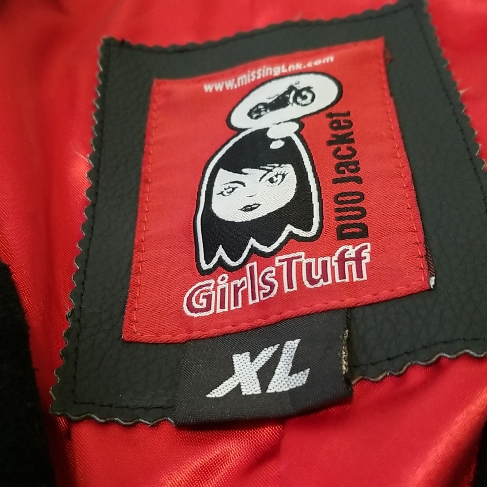 Girls Tuff womens Leather Jacket size XLARGE EUC - Picture 3 of 3